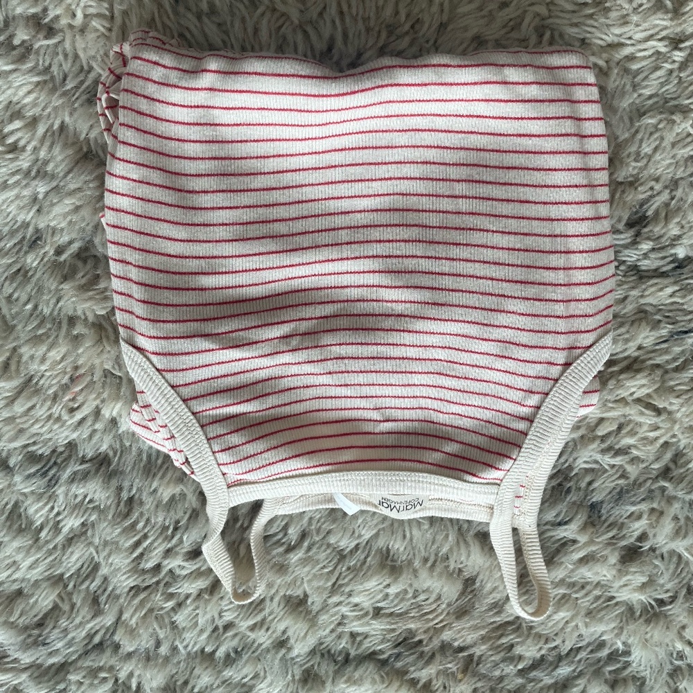 Striped Red & White Girl's Dress- MarMar - Picture 3 of 4